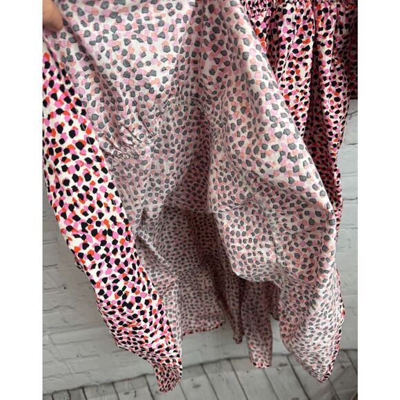 ELOQUII stretch cotton smocked polka dot open shoulders dress 18 NWOT - Picture 5 of 9